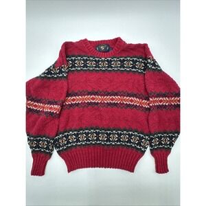 Vintage Y2K 90's Lake Harmony Intricate Aztec Size Small Stripes Grandpa Core